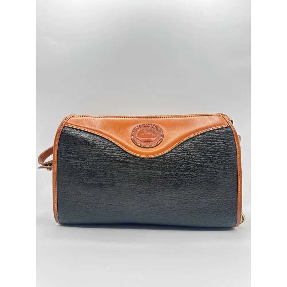 Dooney & Bourke Vintage All-Weather Leather Black/Brown Pebbled Crossbody Bag